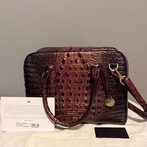 Brahmin Fig Jam Melbourne Marissa Satchel. Like New Condition